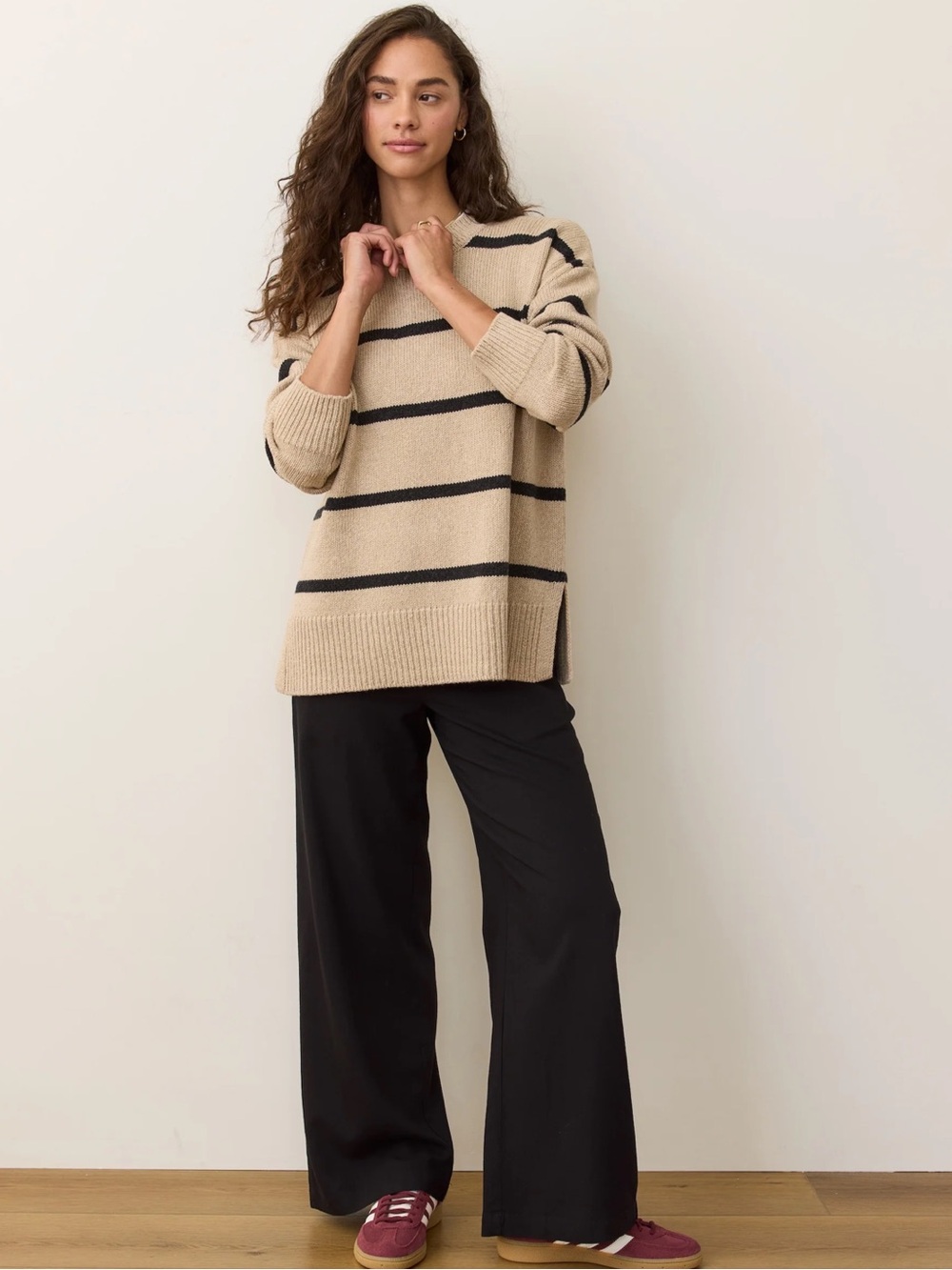 Marine Layer The Allison Wide Leg Black Trouser Pants New! - Picture 3 of 13